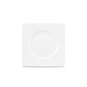 Plytký tanier z porcelánu s veľmi širokým, hranatý okrajom, 21 x 21 cm | ALCHEMY, Ambience