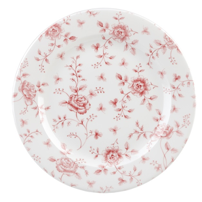 Plytký tanier zdobený hnedými kvetmi 21 cm, biely | CHURCHILL, Vintage Prints