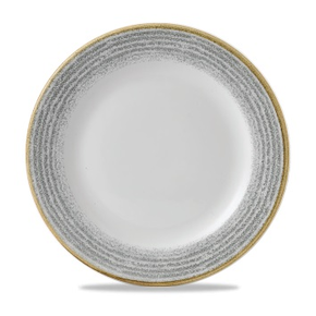 Porcelánový okrúhly tanier, bielo-sivý 170 mm | CHURCHILL, Homespun Style Stone Gray