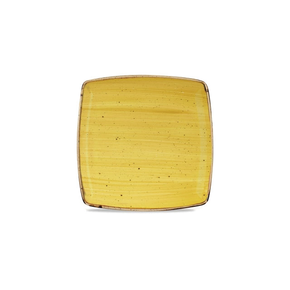 Štvorcový tanier v horčicovej farbe, ručne zdobený 26,8 x 26,8 cm | CHURCHILL, Stonecast Mustard Seed Yellow