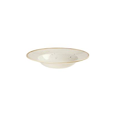 Biely hlboký tanier so širokým okrajom 24 cm | CHURCHILL, Stonecast Barley White