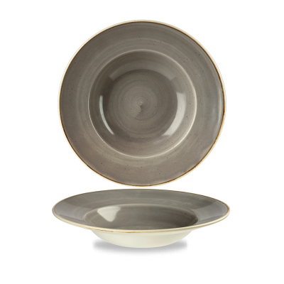 Hlboký tanier sivý, s širokým okrajom 24 cm | CHURCHILL, Stonecast Peppercorn Grey