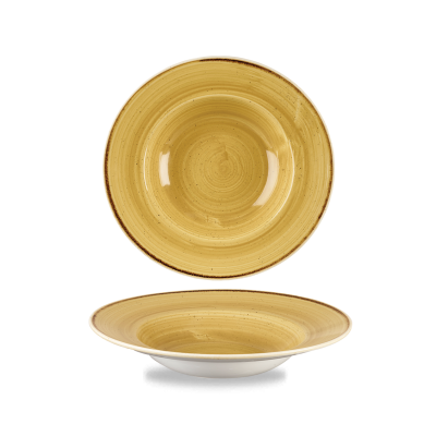 Hlboký tanier v horčicovej farbe so širokým okrajom 24 cm | CHURCHILL, Stonecast Mustard Seed Yellow