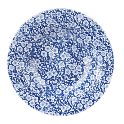 Hlboký tanier zdobený bielymi kvetmi 24,9 cm, modrý | CHURCHILL, Vintage Prints