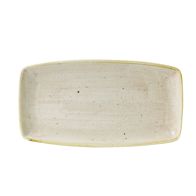 Obdĺžnikový servírovací tanier béžový, ručne zdobený 29,5 cm x 15 cm | CHURCHILL, Stonecast Nutmeg Cream