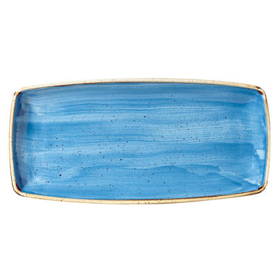 Obdĺžnikový servírovací tanier modrý, ručne zdobený 29,5 cm x 15 cm | CHURCHILL, Stonecast Cornflower Blue