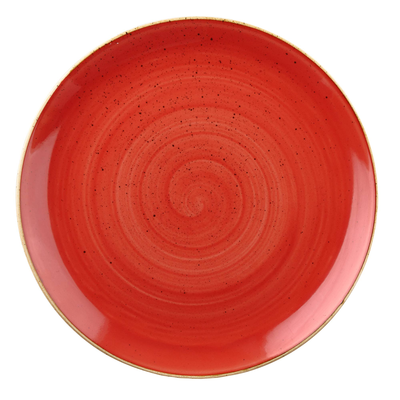 Plytký tanier červený, ručne zdobený 16,4 cm | CHURCHILL, Stonecast Berry Red