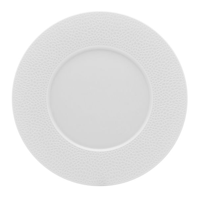 Plytký tanier z bieleho porcelánu, dekoratívny okraj 28 cm | DEGRENNE, Collection L Fragment