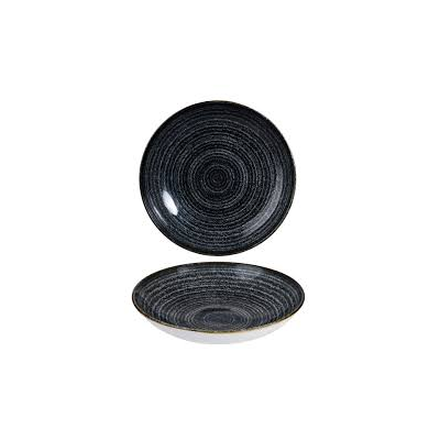 Porcelánový hlboký tanier coupe, grafitový 18 cm | CHURCHILL, Homespun Style Charcoal Black