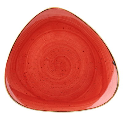 Tanier v tvare trojuholníka, červený, ručne zdobený 22,9 cm | CHURCHILL, Stonecast Berry Red