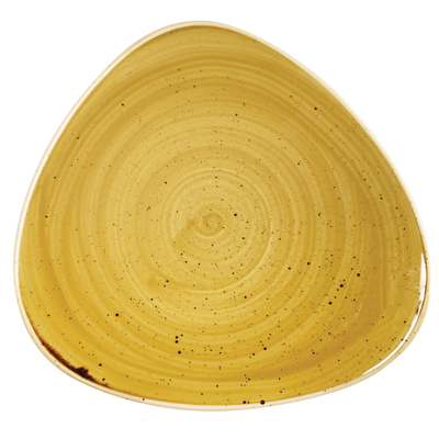 Tanier v tvare trojuholníka v horčicovej farbe, ručne zdobený 19,2 cm | CHURCHILL, Stonecast Mustard Seed Yellow