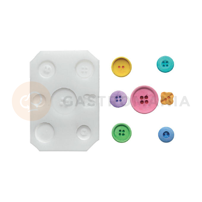 Forma na cukrovú hmotu SLK 185 - 7 gombíkov, 28 mm | SILIKOMART, Sugarflex Buttons