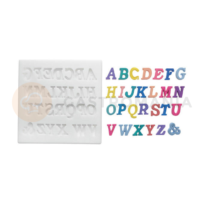 Forma na cukrovú hmotu SLK 328 - abeceda, 18x15 mm | SILIKOMART, Sugarflex Alphabet