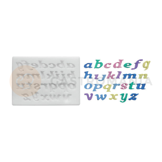 Forma na cukrovú hmotu SLK 329 - abeceda kurzíva, 7x6 mm | SILIKOMART, Sugarflex Alphabet Cursive