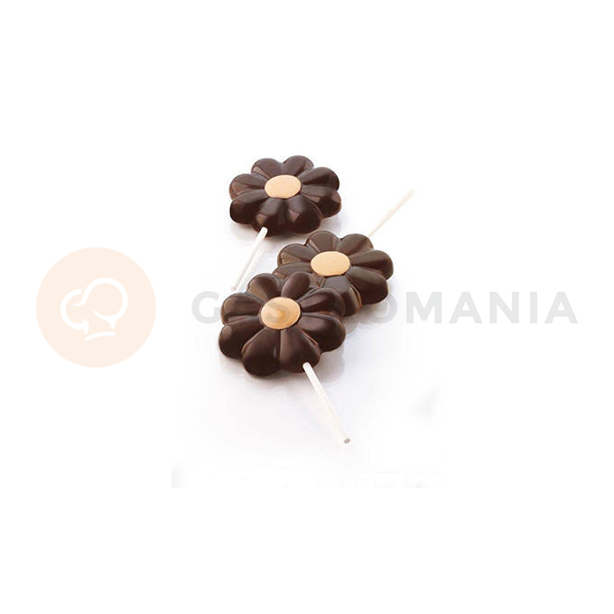 Forma na zákusky, lízatká, čokoládu  4 x kvetina + 50 paličiek | SILIKOMART, Daisy Pop