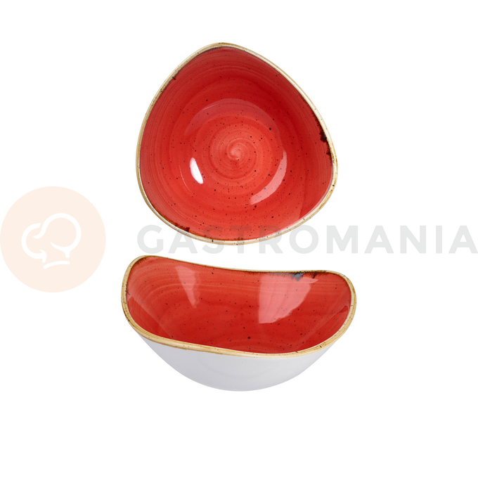 Miska v tvare trojuholníka, červená, ručne zdobená 600 ml | CHURCHILL, Stonecast Berry Red