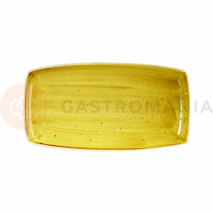 Obdĺžnikový servírovací tanier v horčicovej farbe, ručne zdobený 29,5 x 15 cm | CHURCHILL, Stonecast Mustard Seed Yellow