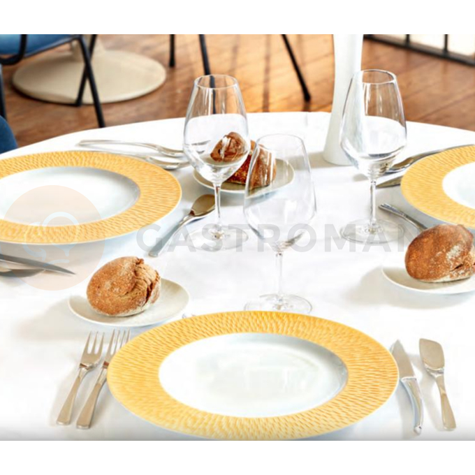 Oválny tanier z bieleho porcelánu so širokým okrajom 32 x 27 cm | DEGRENNE, Boreal Satin