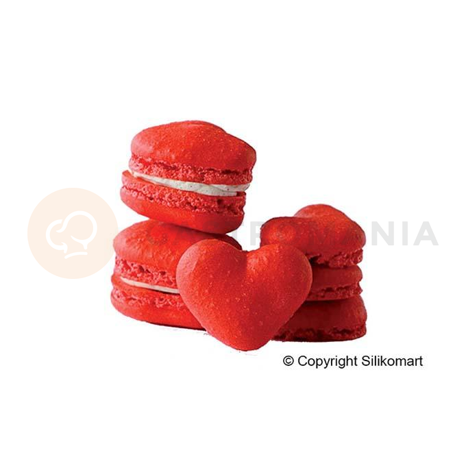 Silikónová podložka s vyznačenými srdiečkami, 30x40 cm | SILIKOMART, Heart Macarons