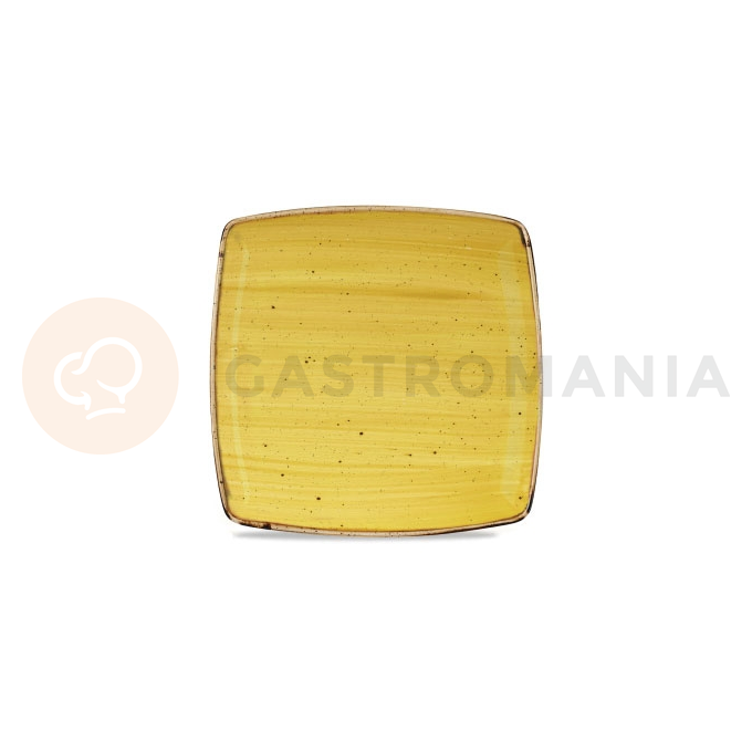 Štvorcový tanier v horčicovej farbe, ručne zdobený 26,8 x 26,8 cm | CHURCHILL, Stonecast Mustard Seed Yellow