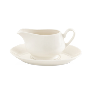 Tanier z porcelánu k nálievke na omáčku, Ø 20 cm, krémový | FINE DINE, Crema
