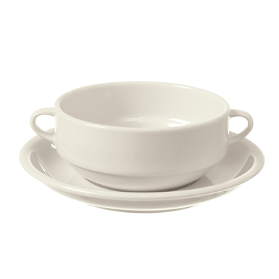Miska na polievku z porcelánu, s úchytmi, 0,38 l | FINE DINE, Crema