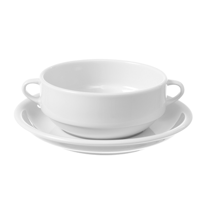 Miska na polievku z porcelánu, s úchytmi, 0,38 l, biela | FINE DINE, Bianco