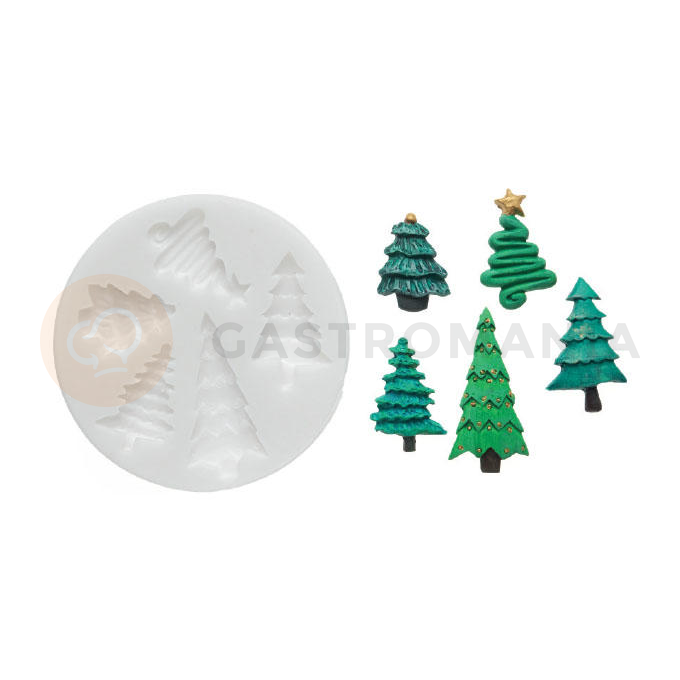 Forma na cukrovú hmotu SLK 215 - vianočné stromčeky, 56x27 mm | SILIKOMART, Sugarflex Xmas Tree