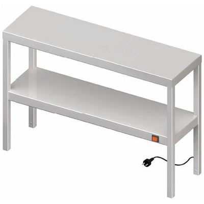 Nerezový stolový nástavec - dvojposchodový s ohrevom 1300x400x700 mm | STALGAST, 982224130