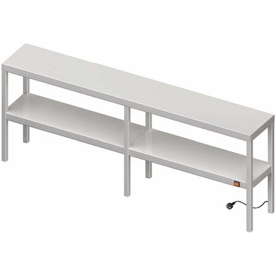 Nerezový stolový nástavec - dvojposchodový s ohrevom 1500x300x700 mm | STALGAST, 982233150