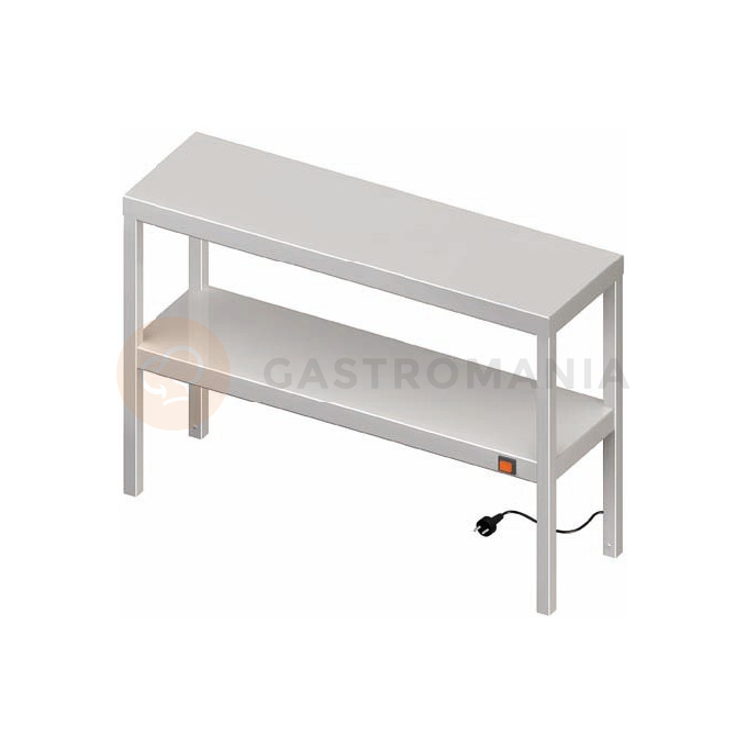 Nerezový stolový nástavec - dvojposchodový s ohrevom 1200x300x700 mm | STALGAST, 982223120