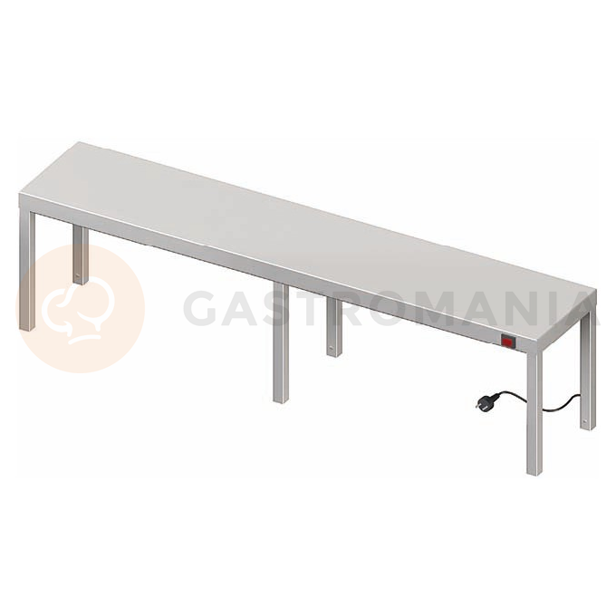 Nerezový stolový nástavec - jednoposchodový s ohrevom 1700x400x400 mm | STALGAST, 982214170
