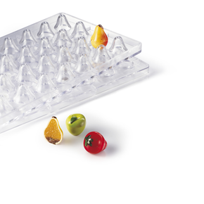 Polykarbonátová forma na 3D pralinky - jablko, 28 ks x 12g, 28x27 mm - 20FRUIT01 | MARTELLATO, ChocoFruit
