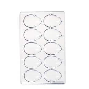 Polykarbonátová forma na polovicu čokoládového vajca - 10 ks x 25g, 44x64 mm - 20U064N | MARTELLATO, Half Egg Moulds