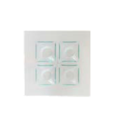 Biela sklenená tácka so 4 priehlbinami 260 x 260 mm | BDK, Pocket
