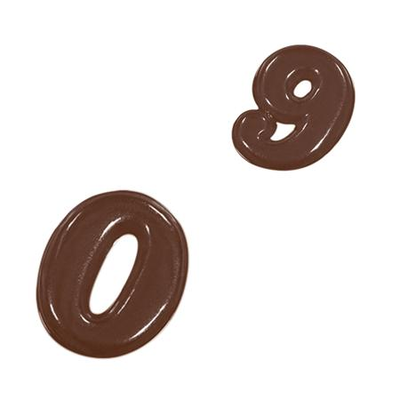 Forma k vytvoreniu čokoládových dekorácií - čísla 9 ks, 45x40x5 mm - 90-14243 | MARTELLATO, Choco Light
