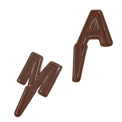 Forma k vytvoreniu čokoládových dekorácií - písmená A do M, 13 ks, 50x25x3 mm - 90-P9661 | MARTELLATO, Choco Light