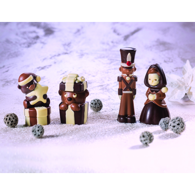 Forma na 3D figurky - schovaný medvedík, 1 ks x 90g, 63x54x101 mm - MAC408S | MARTELLATO, 3D Christmas