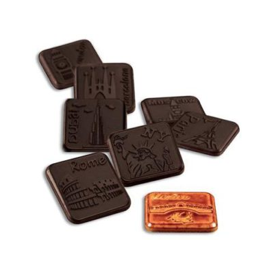 Polykarbonátová forma na čokoládu, hranatá - 8 x 3 ks x 4 g, 34x34x4 mm - MA6006 | MARTELLATO, Napolitain