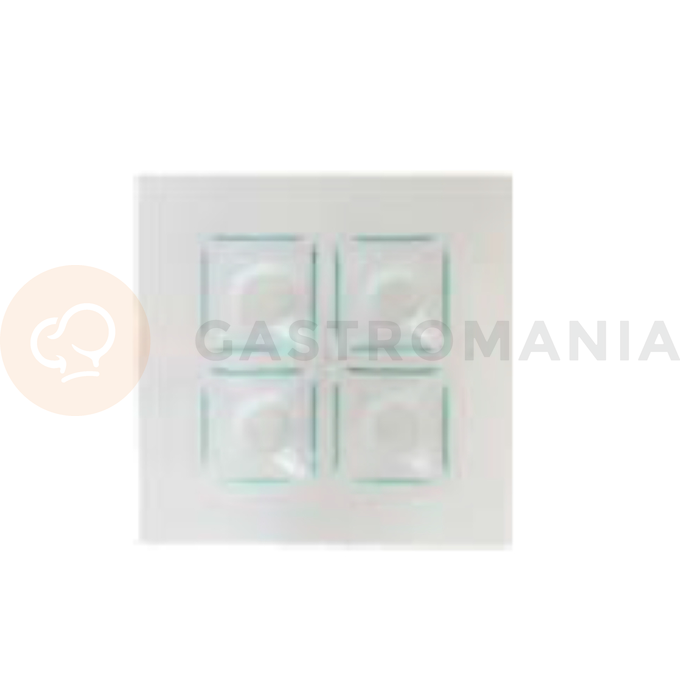 Biela sklenená tácka so 4 priehlbinami 300 x 300 mm | BDK, Pocket