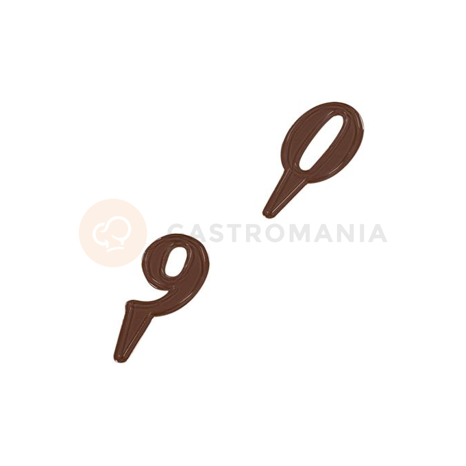 Forma k vytvoreniu čokoládových dekorácií - čísla 10 ks, 80x35x3 mm - 90-P9645 | MARTELLATO, Choco Light