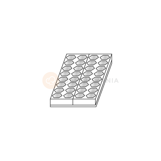 Forma na minidezerty v tvare hexagonu - 32 ks x 25x25 mm - MIGNONA003 | MARTELLATO, Mignon