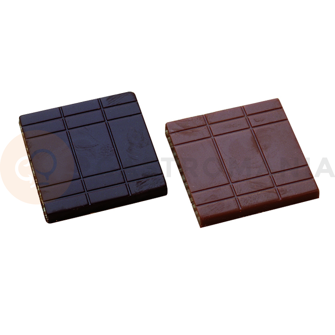 Polykarbonátová forma k vytvoreniu čokoládových tvarov, hranaté - 4 ks x 5g, 32x32x4 mm - MA2002 | MARTELLATO, Napolitain