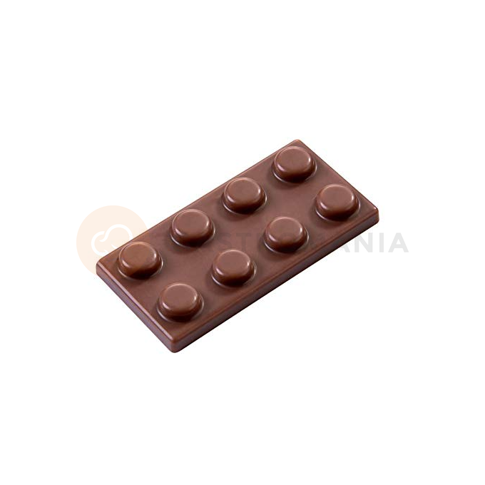 Polykarbonátová forma k vytvoreniu čokoládových tvarov, obdĺžnikové - LEGO kostička, 20 ks x 4g, 45x23x6 mm - MA6005 | MARTELLATO, Napolitain