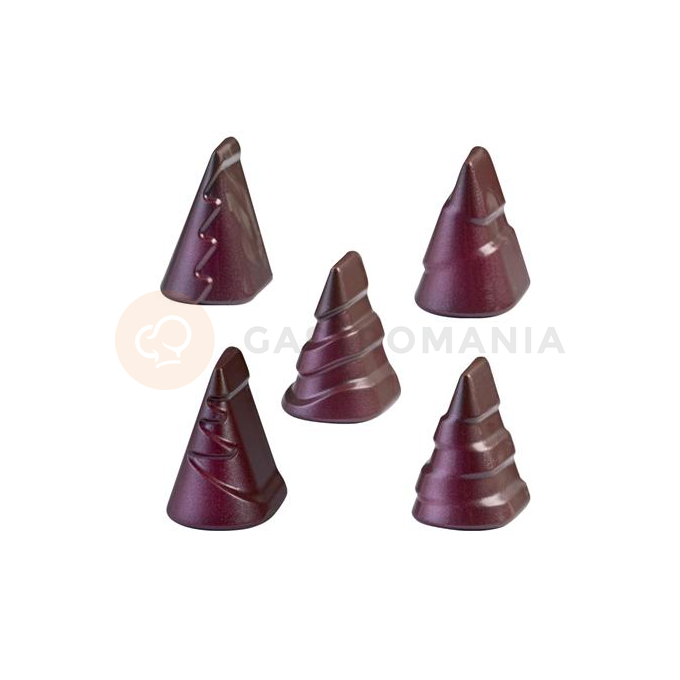 Polykarbonátová forma na pralinky - vianočné stromčeky, 5 x 5 ks x 7g, 31x22x22 mm - MA1975 | MARTELLATO, Praline