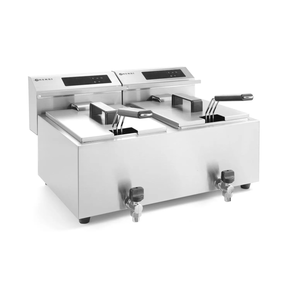 Fritéza s digitálnym panelom a vypúšťacím kohútikom 2x8 l | HENDI, Mastercook