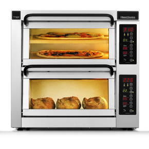 Dvojkomorová pec na pizzu, 1 delená komora, 3x pizza 45 cm, komory o rozmeroch 460x460x195 mm | PIZZA MASTER, CounterTop 452ED-1