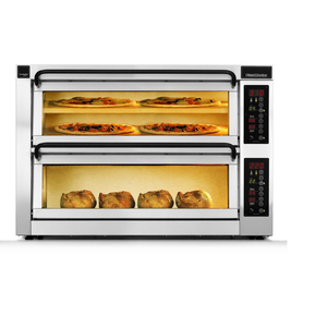 Dvojkomorová pec na pizzu, 1 delená komora, 6x pizza 40 cm, komory o rozmeroch 820x410x195 mm | PIZZA MASTER, CounterTop 402ED-1DW
