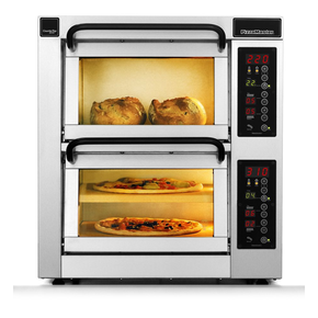 Dvojkomorová pec na pizzu, 1 delená komora, 3x pizza 35 cm, komory o rozmeroch 355x355x195 mm | PIZZA MASTER, CounterTop 352ED-1