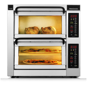 Dvojkomorová pec na pizzu, 1 delená komora, 3x pizza 40 cm, komory o rozmeroch 410x410x195 mm | PIZZA MASTER, CounterTop 402ED-1